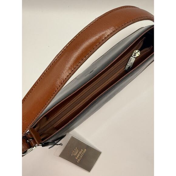 Daniela Moda Black & Brown Genuine Italian Leather Handbag NWT - Picture 12 of 16